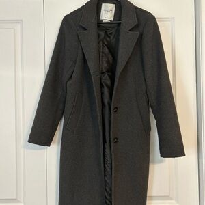 Abercrombie & Fitch Dark Gray Wool Dad Coat